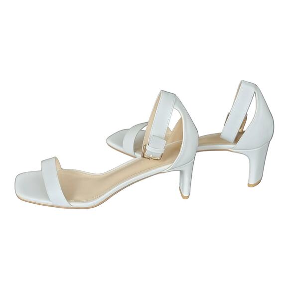 Truffle Collection Women's White Ankle Strap Sandals Square Toe Size 6 US - Picture 5 of 10
